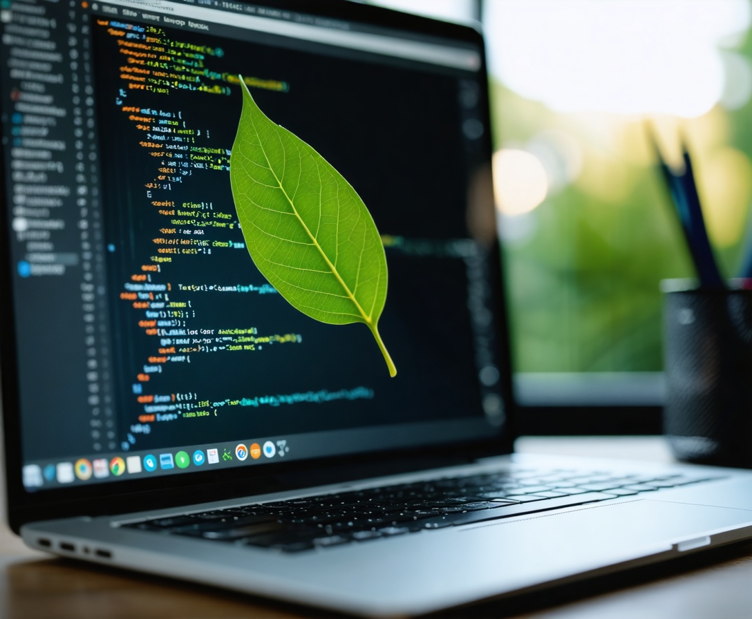 Nahaufnahme von effizientem Programmcode auf einem Bildschirm